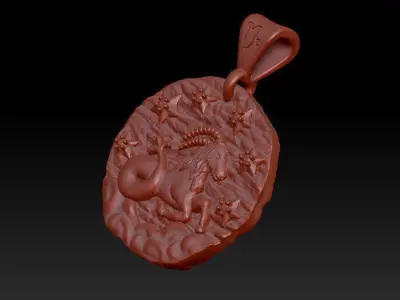 Horoscope Capricorn pendant 3D print model