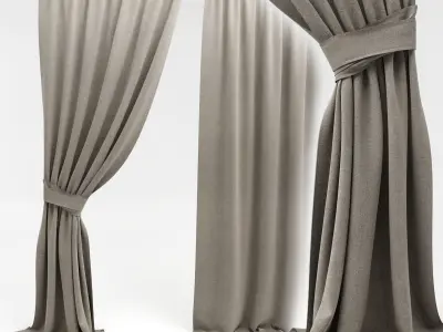 Curtains pair of 3D model