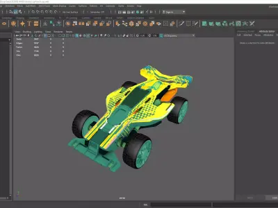 3D Futuristic Off Road Racing Car Model High Detail Textured Low-poly 3D model