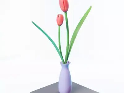 low poly flower Low-poly 3D model