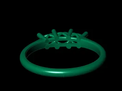 Jewelry Engagement Trilogy Round Ring  Printable model 3D print model