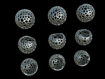 Sphere 3D print Model group of silver rings Free 3D print model
