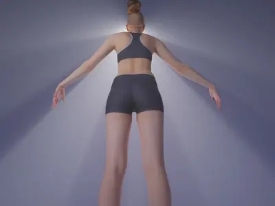 Woman sport 03 Low-poly 3D model