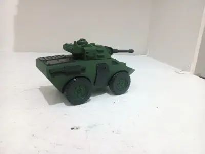 ARMORED VEHICLE AND CANNON TURRET 3D print model