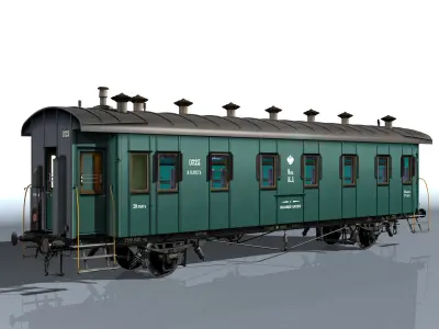 Passenger carriage 2-axles 3D model