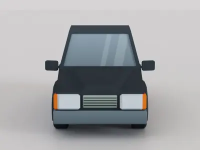 Cartoon Low Poly Car 03 - Pickup Truck Low-poly 3D model