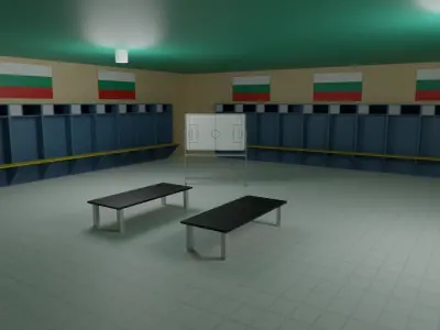 Bulgaria Football Stadium and Interiors Low-poly 3D model