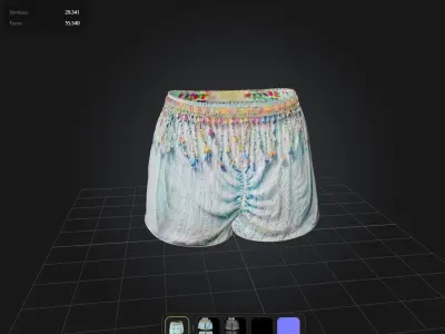 Boho Shorts PBR 4k Low-poly 3D model