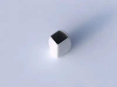 Vase arc rectangle with grid piramides 3D print model