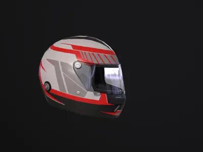 Racing helmet Low-poly 3D model