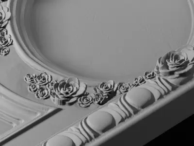 Decorative rose relief 3D model