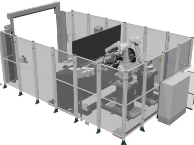 Industrial - FULL Procees 3D Simulation Sport Welding Robot ABB  3D model