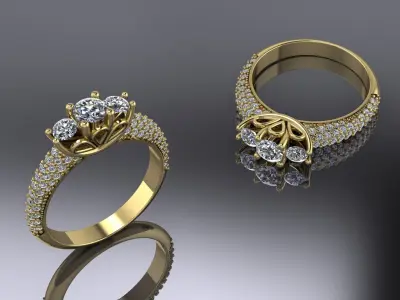 Jewelry Ring Gold 3D print model 56