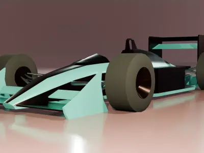 Low Poly gameready F-1 sport car Low-poly 3D model