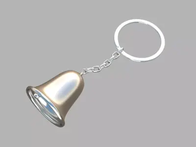 bell key chain silver 3D model