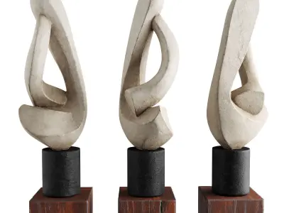 Absract Harp modern sculpture Low-poly 3D model