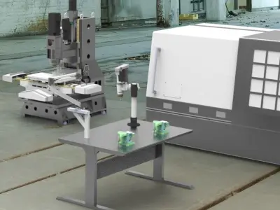 Assembly of machining equipments 3D model