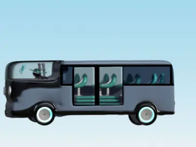  FutureCity Bus Stop Low-poly 3D model