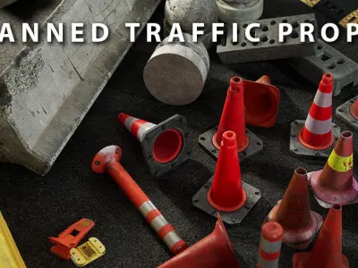 Scanned Traffic Props Vol 1 Low-poly 3D model