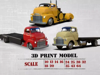 STL for 3Dprinting vintage older truck COE 3D Model Pack