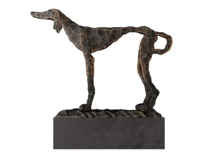 Dog Metal Sculpture 3D model