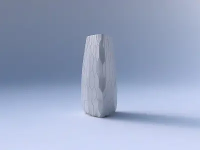 Vase triangle with fine organic cells 3D print model