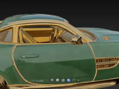 Luxury Jade  Gold Mercedes Benz AMG Jeweled Collector 3D Model Low-poly 3D model