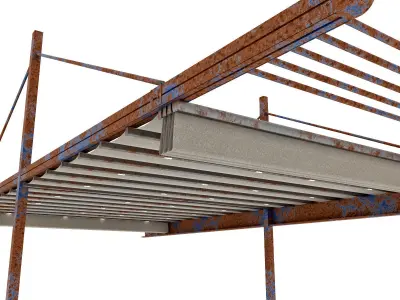 Motorized Pergola 1a Worn 3 3D model