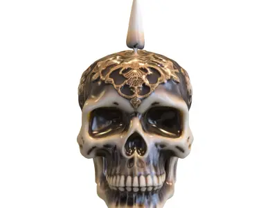 Cursed Skull candle Pack Low-poly 3D model
