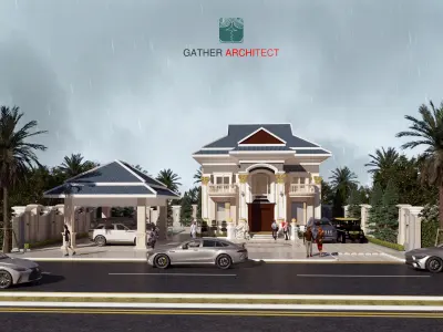 Classic Villa Low-poly 3D model