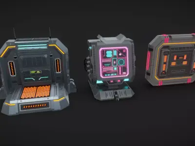 SciFi Terminals 23 Low-poly 3D model