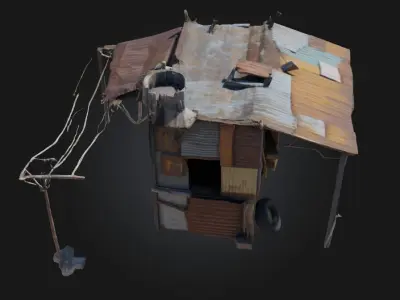Rustic Shelter  Cozy Simplicity of Rural Living 3D model