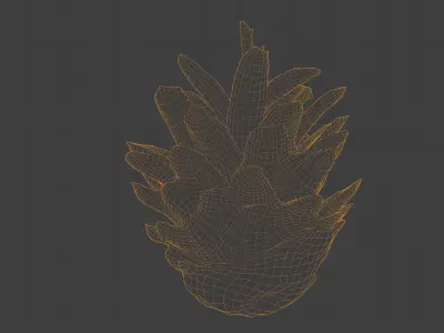 Photorealistic 3D scan of pine conifer cone Low-poly 3D model
