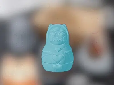 Catrioshka The Mama Cat Endless container 3D print model