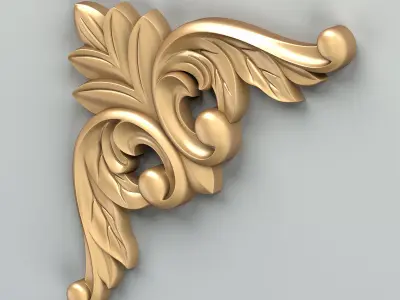 Carved decor corner 013 3D model