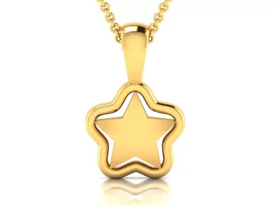 Women Star Pendant 3dm STL OBJ FBX Render Details 3D print model purchase