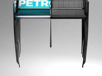 Mercedes W06 Rear Wing Low-poly 3D model
