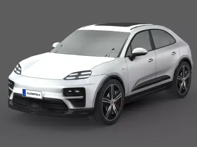 Porsche Macan Turbo Electric Low-poly 3D model