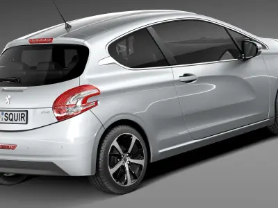 Peugeot 208 3-door 2013 3D model