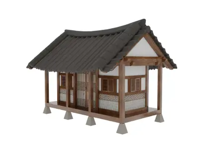 Korean Village 3D Model Pack Low-poly 3D model