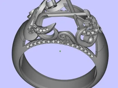 Ring engagement with diamonds 3D print model