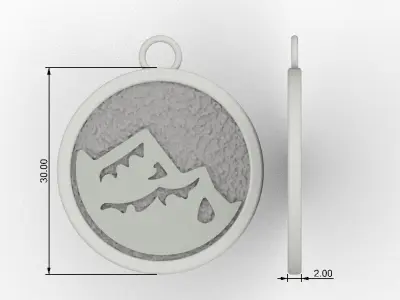 Earth Symbol Pendant Elements 3D print model