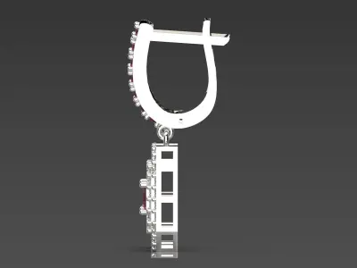 luxury diamond earring je0007 3D print model