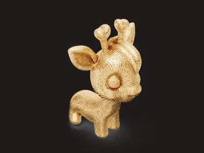 Cute Knitted Giraffe Decoration and jewelry 3D print model