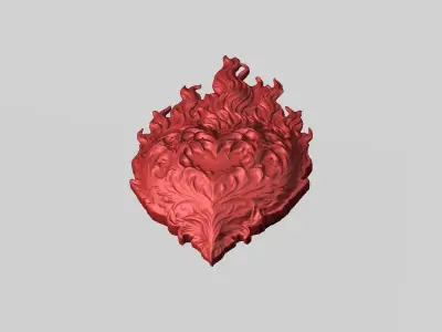 Heart Flame 3D print model