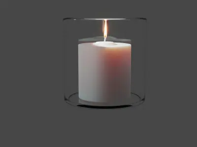 candle within glass 3D model