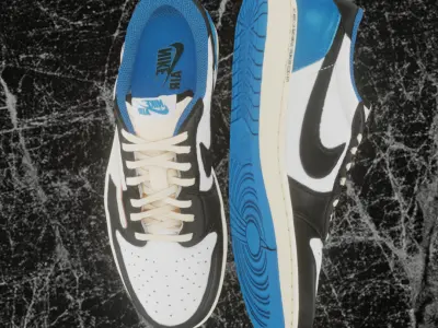 AIR JORDAN 1 LOW TRAVIS SCOTT FRAGMENT 3D SHOES Low-poly 3D model