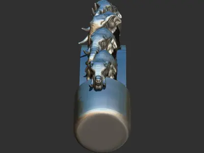 Carved Ivory Elephant Bridge 3d printable model tusk V1 3D print model