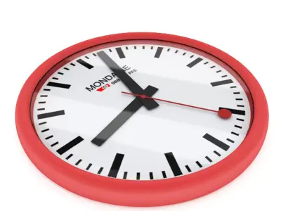 Simple Wall Clock Low-poly 3D model