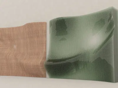 Parametric wall design 3ds wood glass Free 3D model